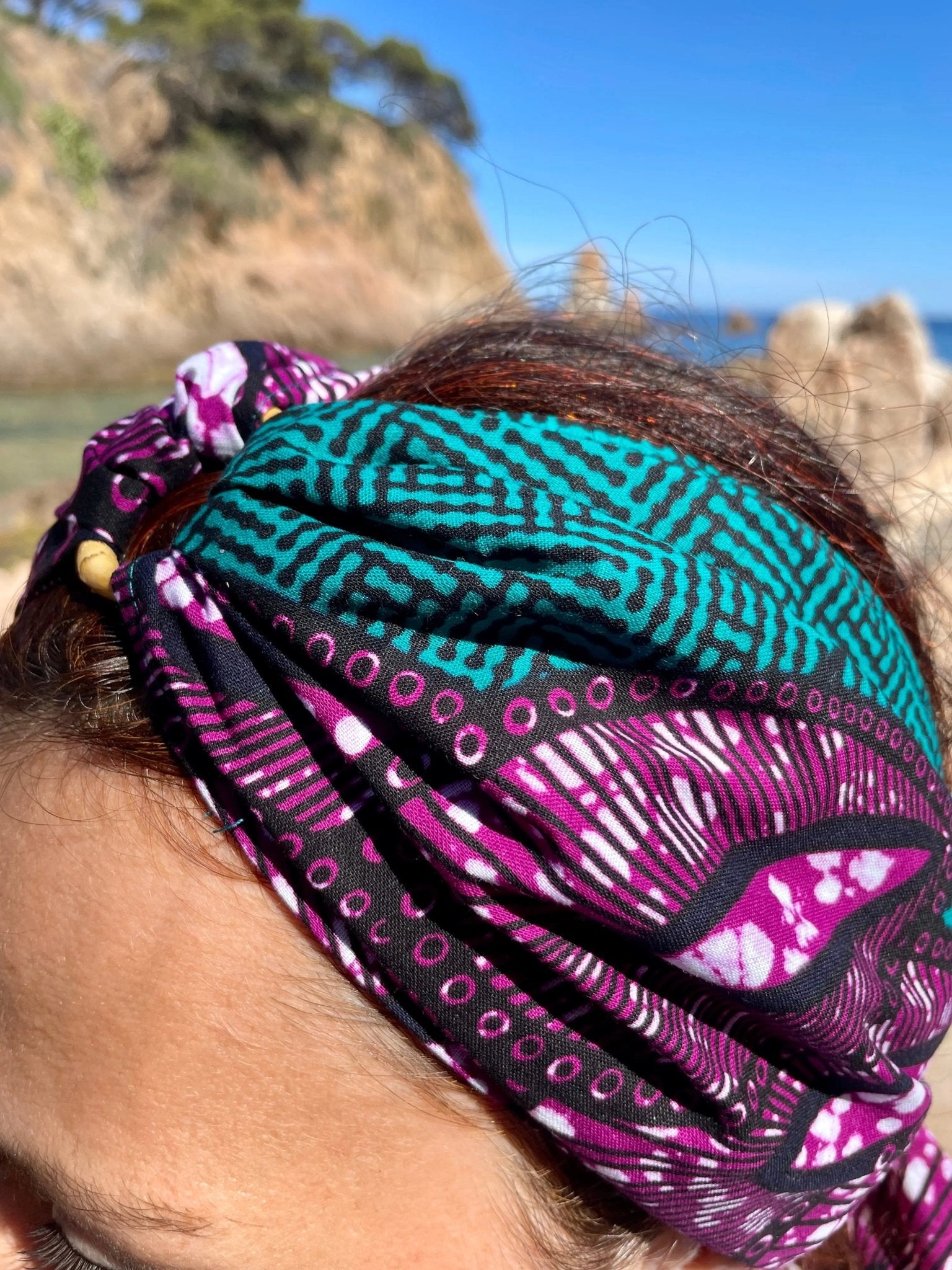 Turbante convertible en top color lila - KHAMALI